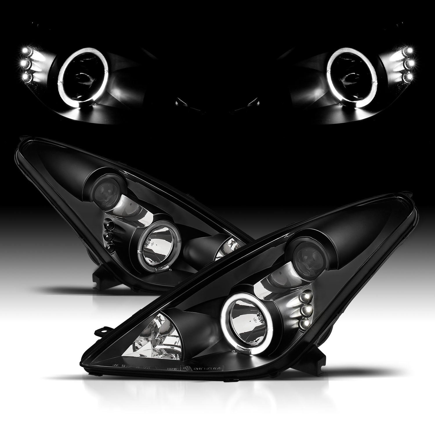 TOYOTA CELICA 00-04 PROJECTOR HEADLIGHTS HALO BLACK