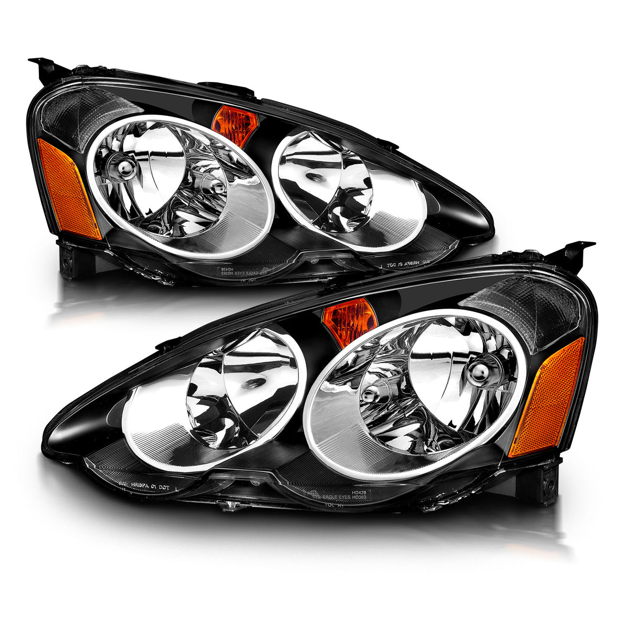 ACURA RSX 02-04 HEADLIGHTS BLACK AMBER
