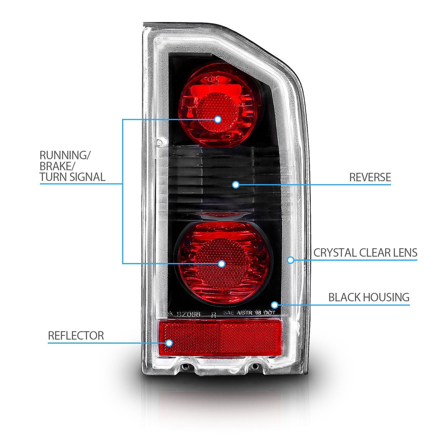 SUZUKI VITARA 88-98 TAIL LIGHTS BLACK