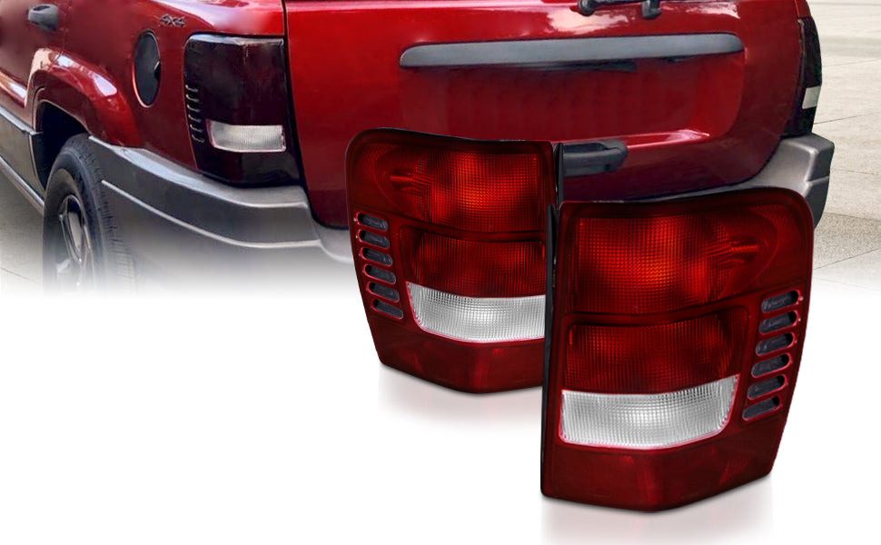 JEEP GRAND CHEROKEE 99-03 TAIL LIGHTS DARK RED (OE STYLE)