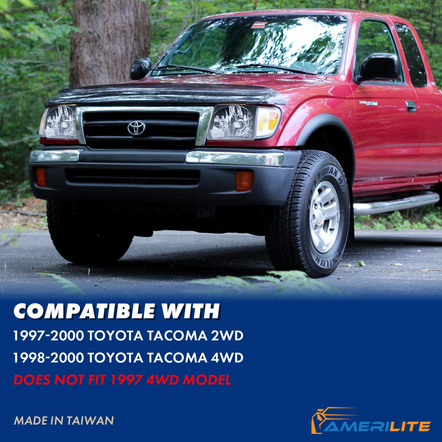 TOYOTA TACOMA 97-00 HEADLIGHTS BLACK