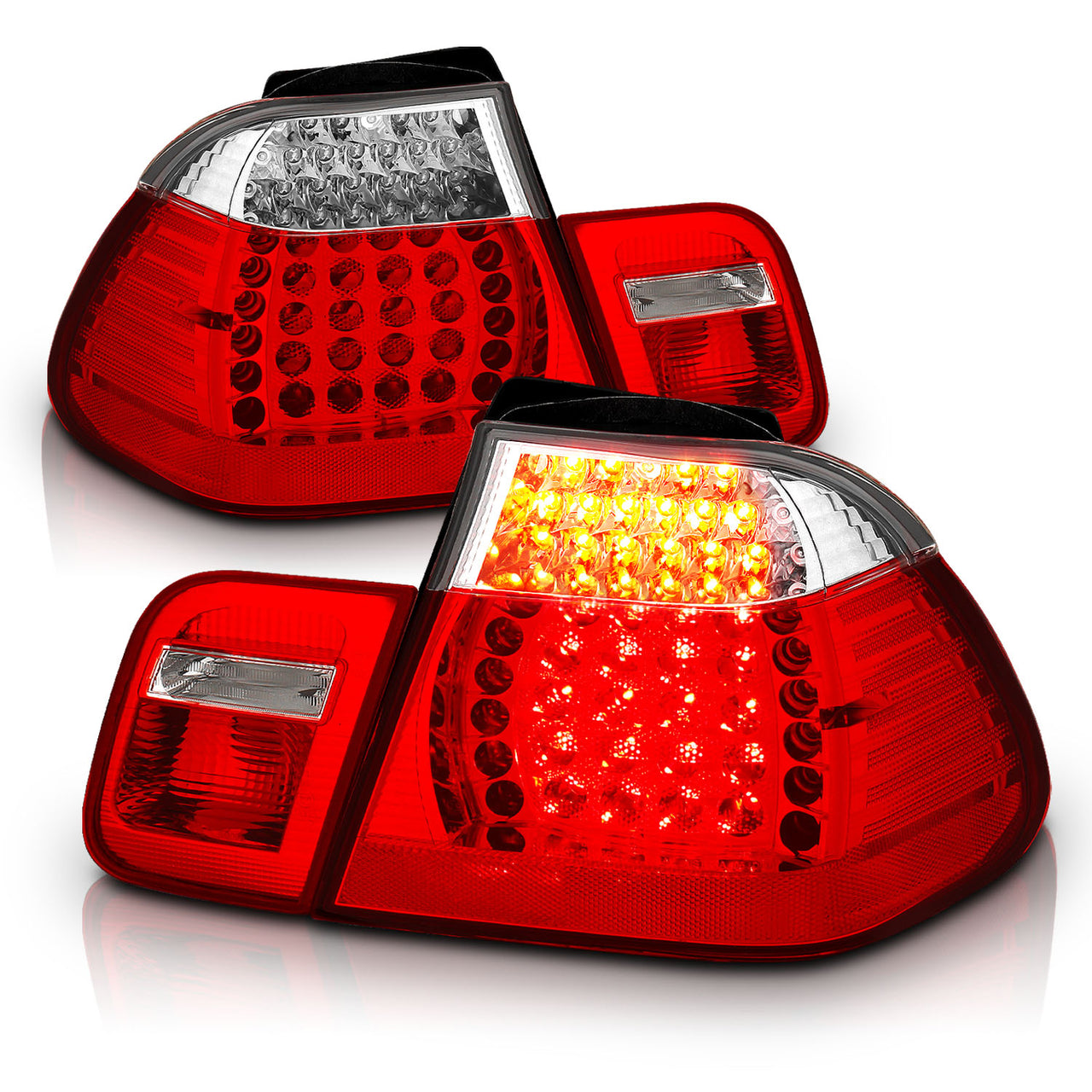 BMW 3 SERIES E46 02-04 4DR LED TAIL LIGHTS RED/CLEAR 4 PCS