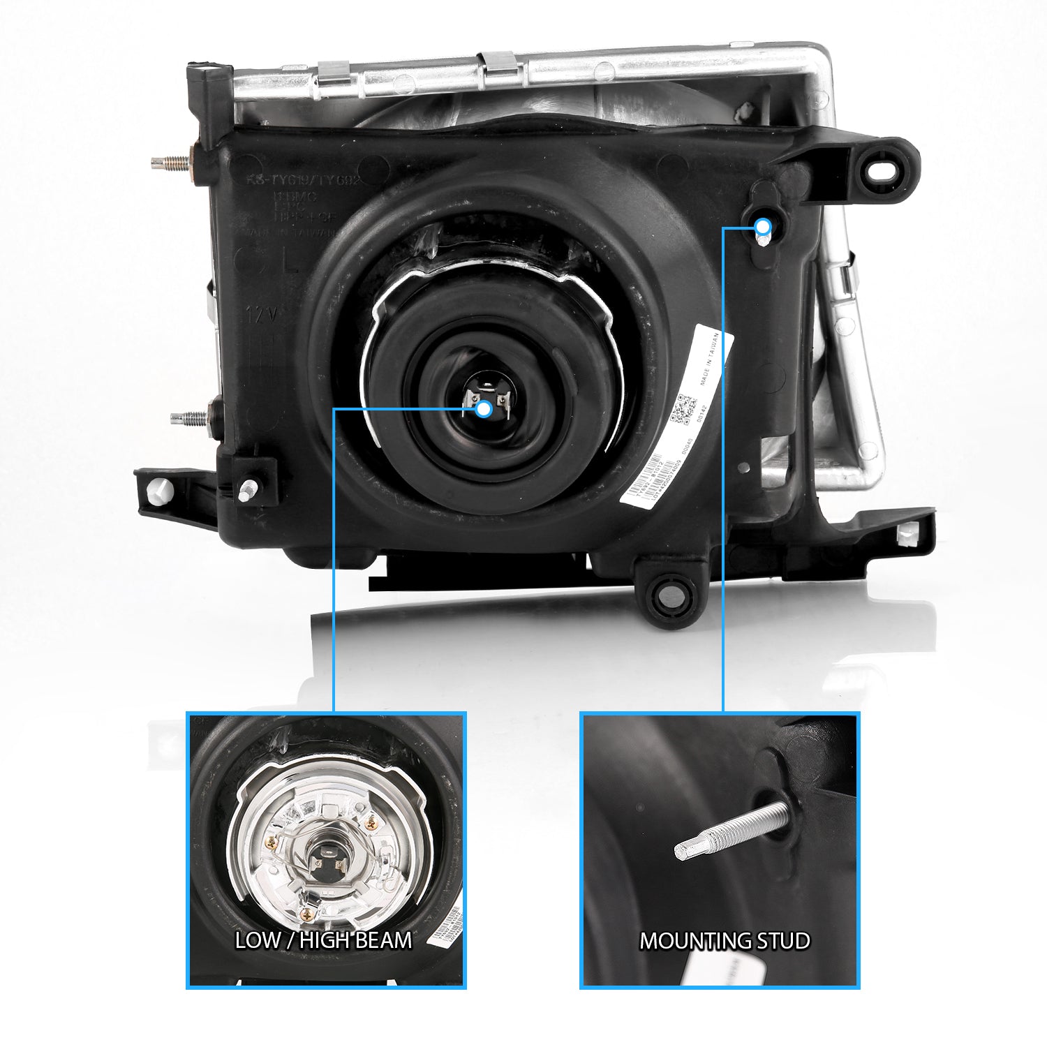 TOYOTA TACOMA 97-00 HEADLIGHTS BLACK