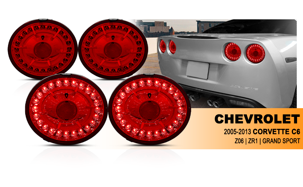 CHEVY CORVETTE 05-07/CORVETTE Z06 06-07 LED TAIL LIGHTS ALL RED
