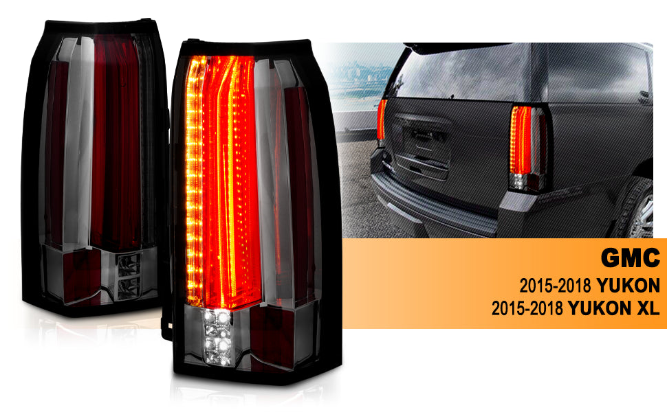 GMC YUKON/YUKON XL 15-17 LED TAIL LIGHTS SMOKE