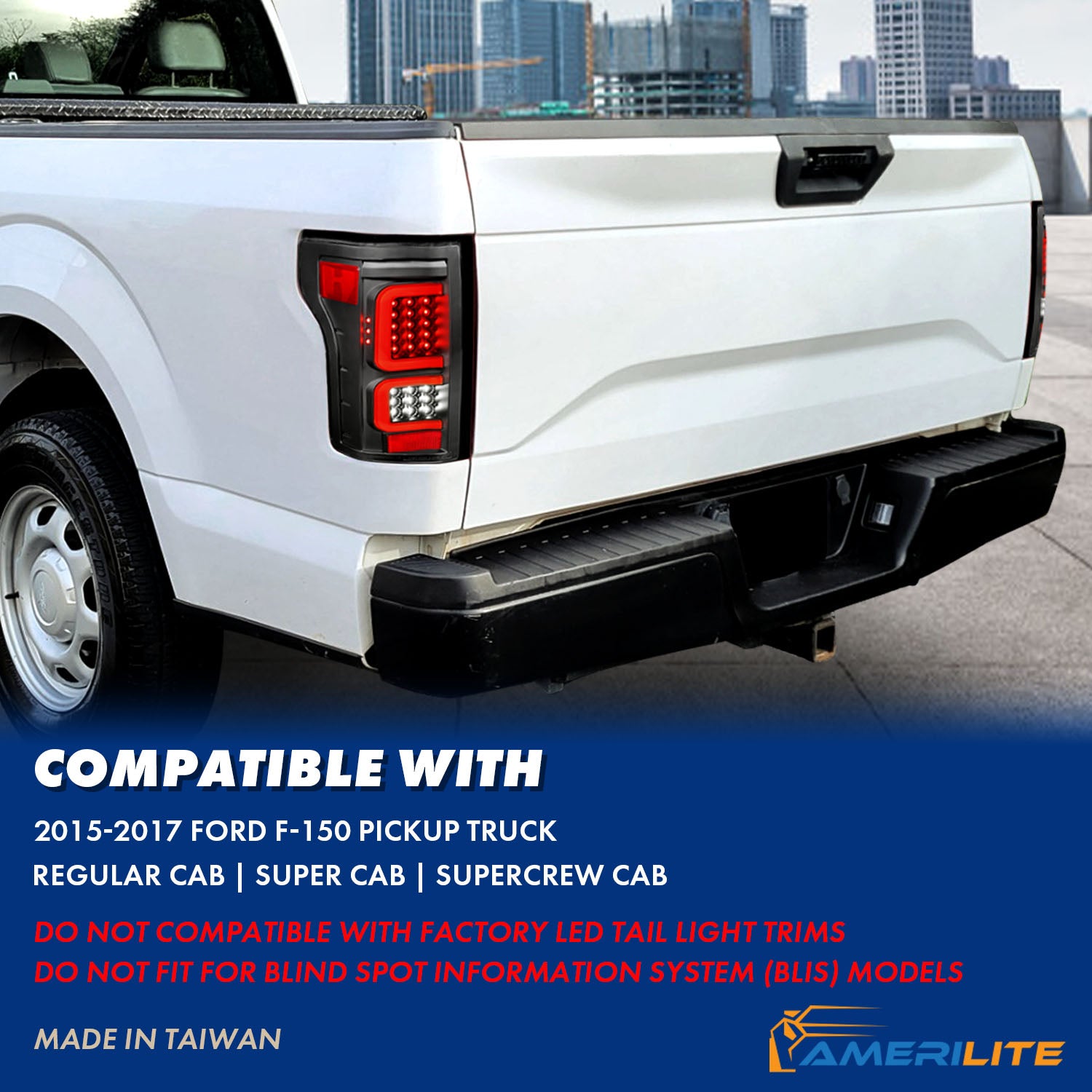 FORD F-150 15-17 LED TAIL LIGHTS G3 BLACK