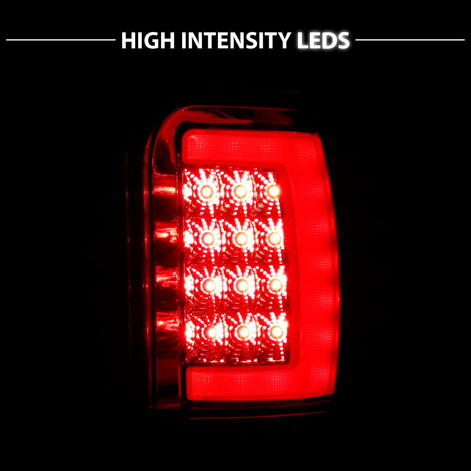 DODGE RAM 94-01  LED TAIL LIGHTS CHROME HOUSING CLEAR LENS W/ C LIGHT BAR
