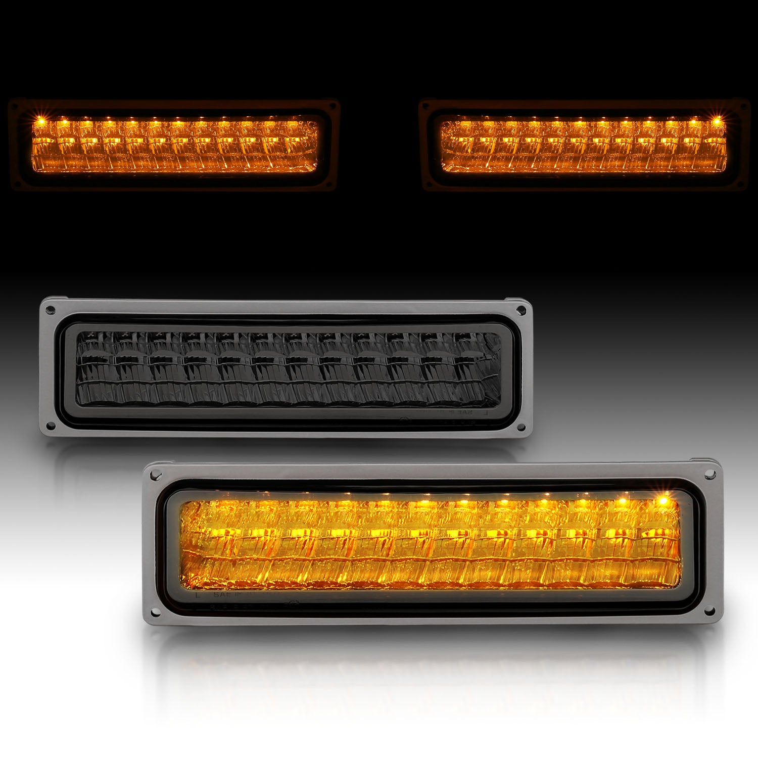 CHEVY FULLSIZE/BLAZER/SUBURBAN/SIERRA/YUKON 88-98 PARKING LED LIGHTS SMOKE