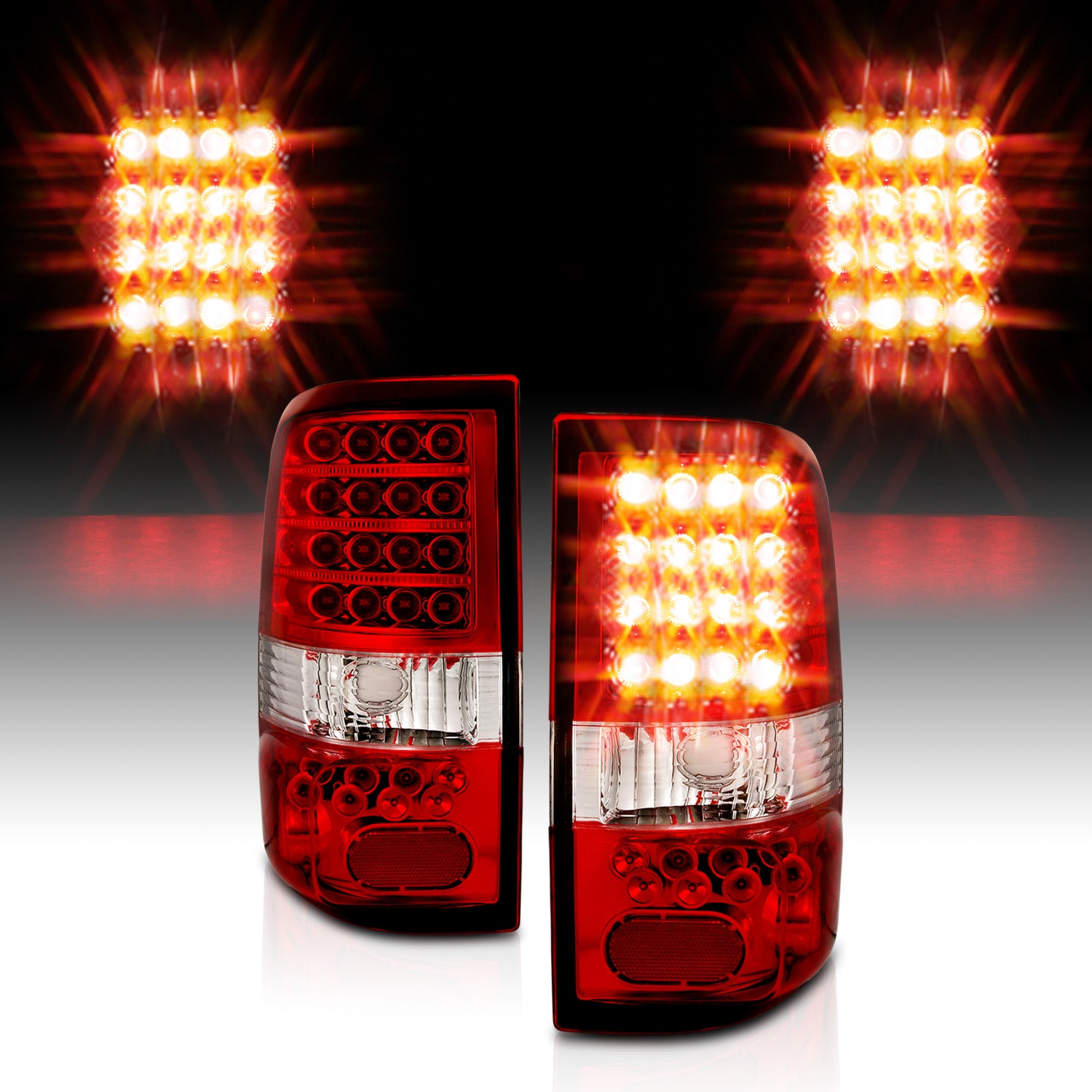 FORD F-150 04-06 LED TAIL LIGHTS RED/CLEAR