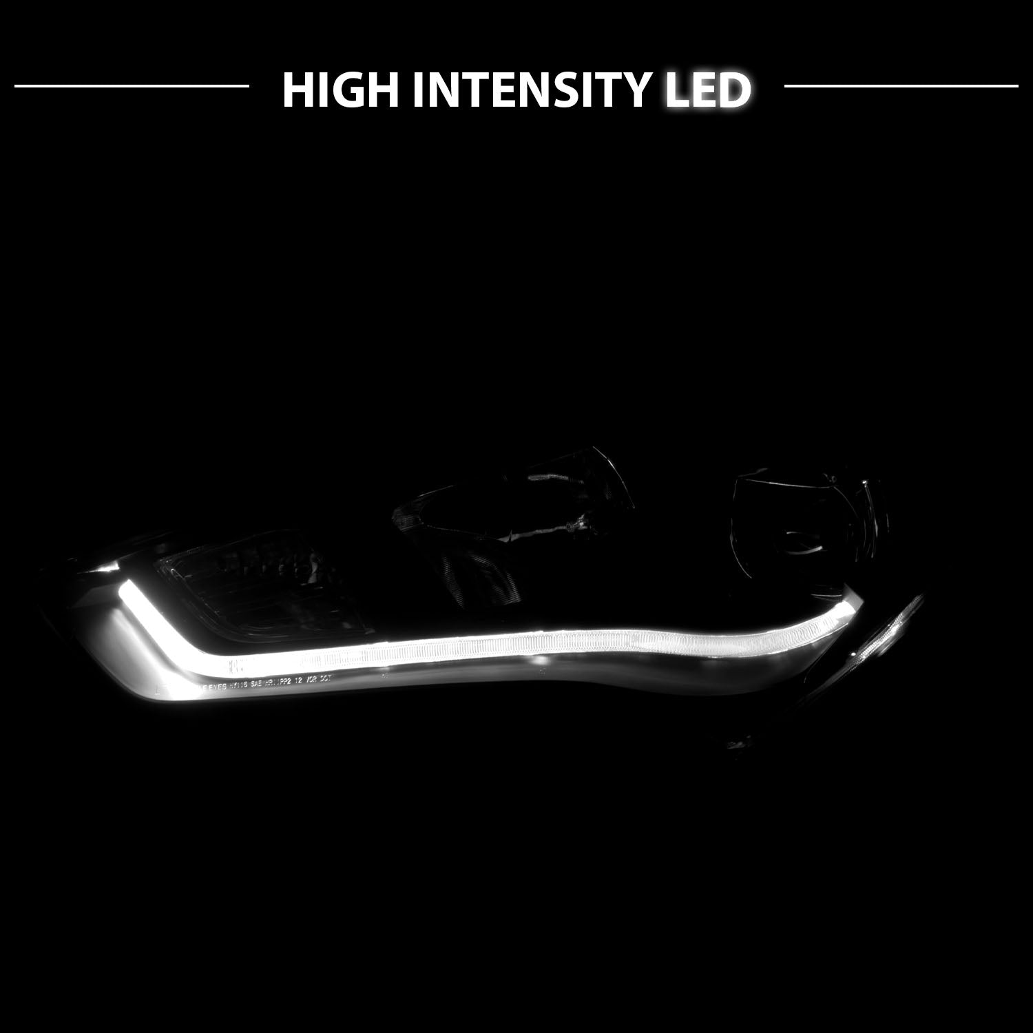 HYUNDAI GENESIS 13-14 2DR PROJECTOR LIGHT BAR STYLE HEADLIGHTS BLACK CLEAR AMBER