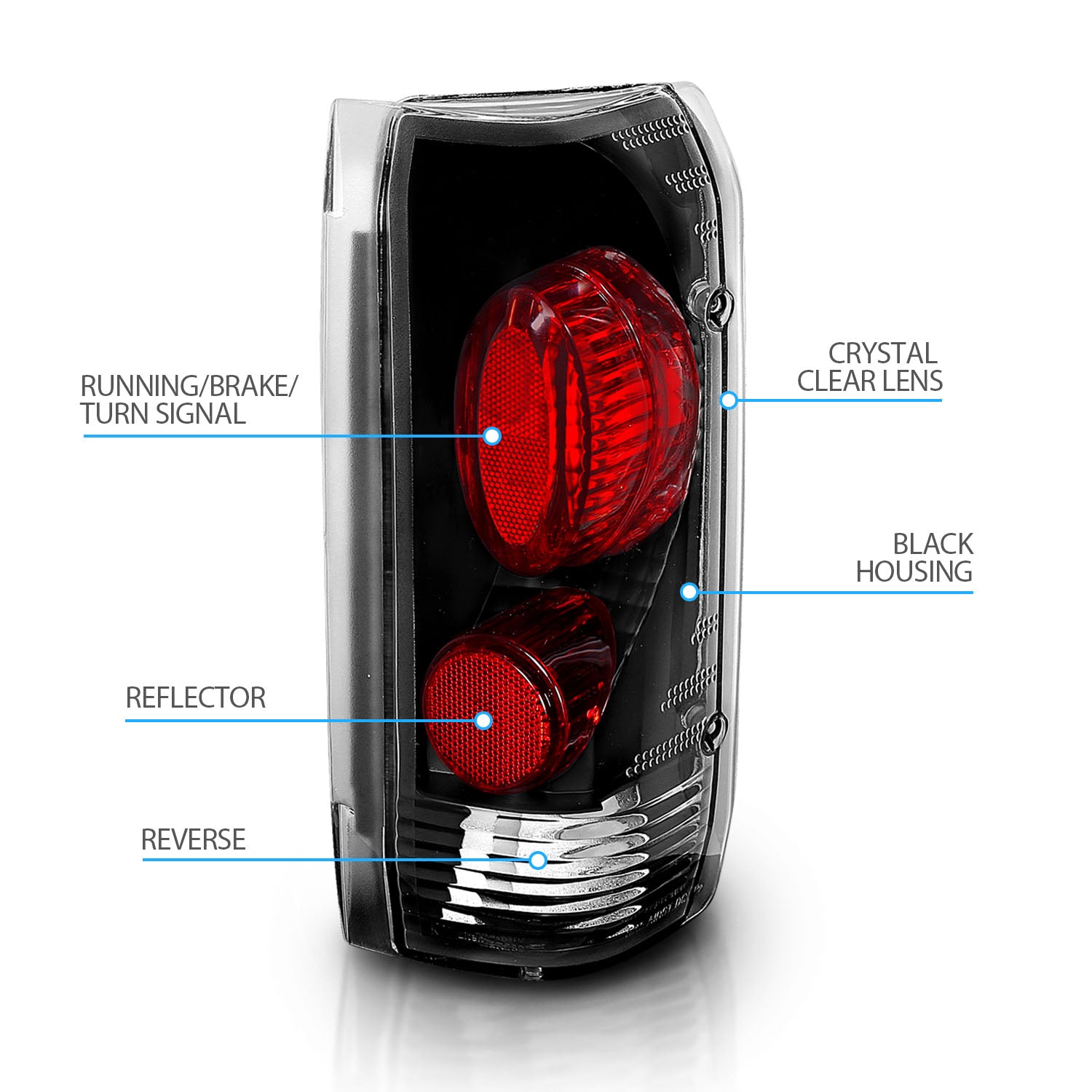 FORD F-SERIES 87-97/BRONCO 87-96 TAIL LIGHTS BLACK
