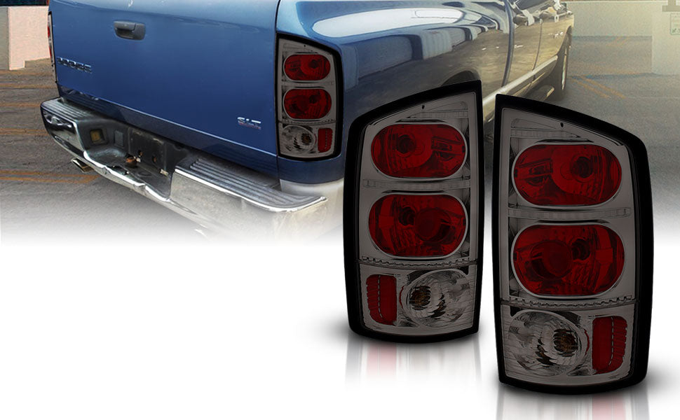 DODGE RAM 02-05 TAIL LIGHTS SMOKE CRYSTAL LENS