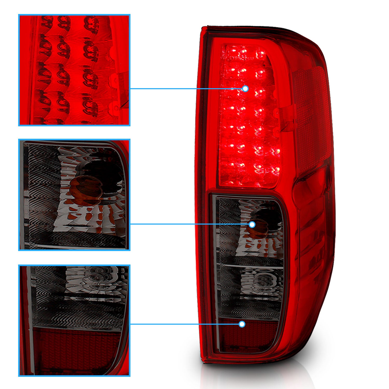 NISSAN FRONTIER 05-08  LED TAIL LIGHTS RED/SMOKE