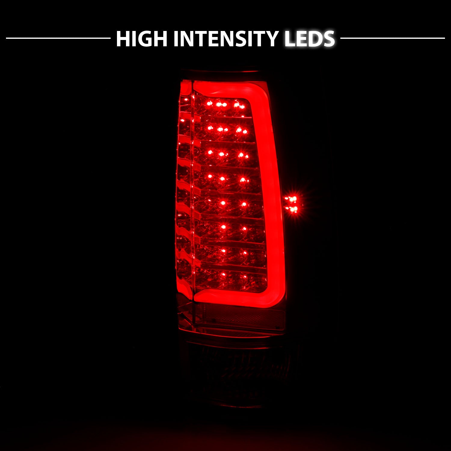 CHEVY TAHOE/SUBURBAN 07-14 LED TAIL LIGHTS RED/CLEAR W/ C LIGHT BAR