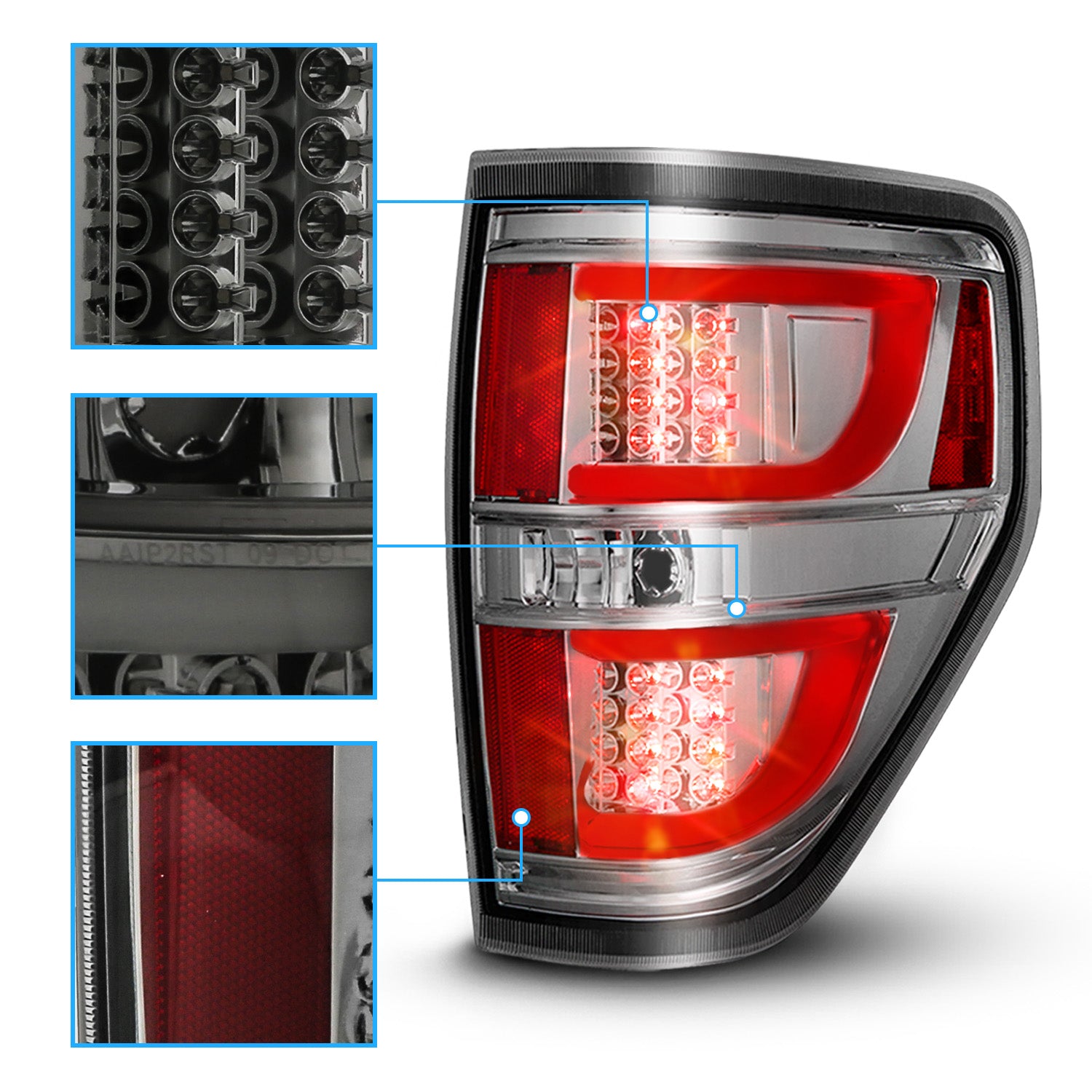 FORD F-150 09-13 LED TAIL LIGHTS G2 SMOKE