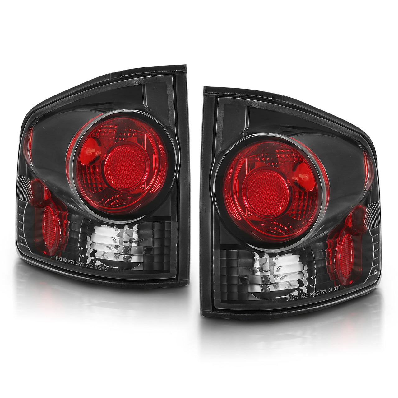 CHEVY S-10/GMC SONOMA 94-04 TAIL LIGHTS 3D STYLE BLACK