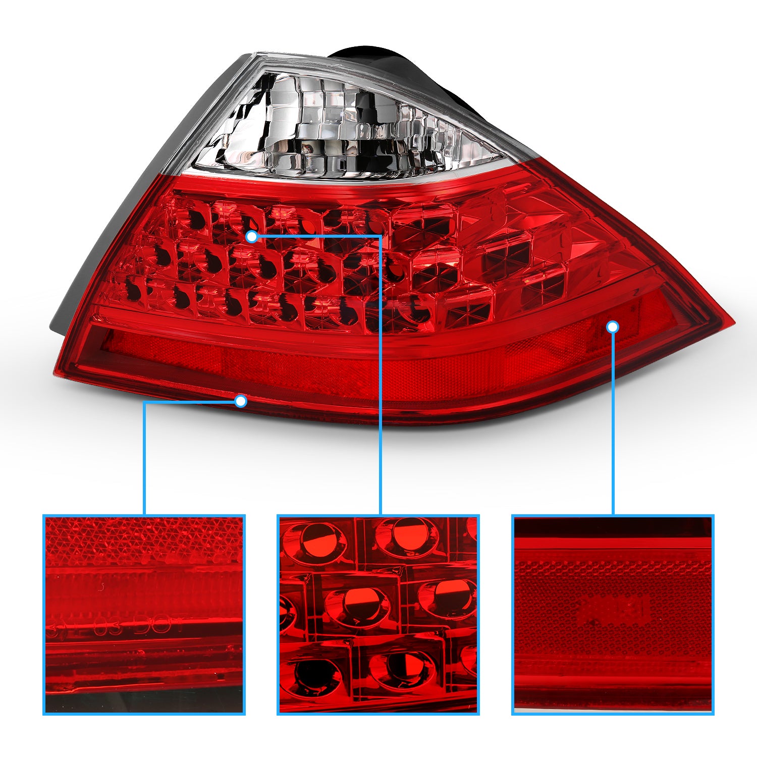 HONDA ACCORD 06-07 4DR TAIL LIGHTS RED/CLEAR (NO LED KIT)