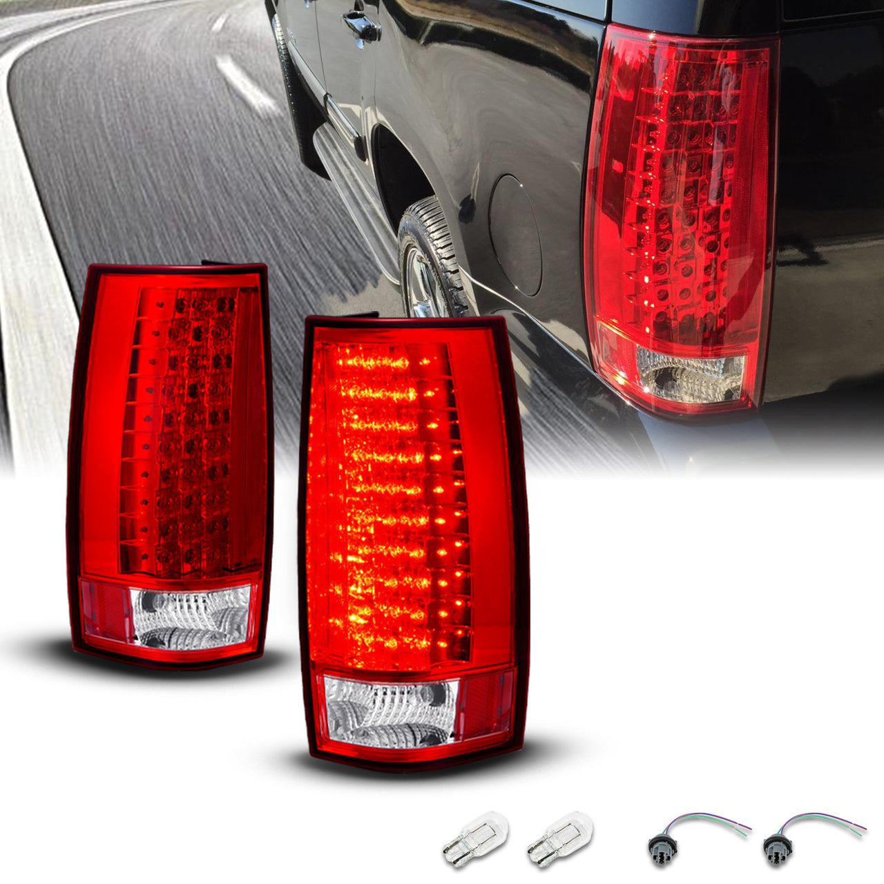 CHEVY TAHOE/SUBURBAN 07-UP LED G3 TAIL LIGHTS RED/CLEAR