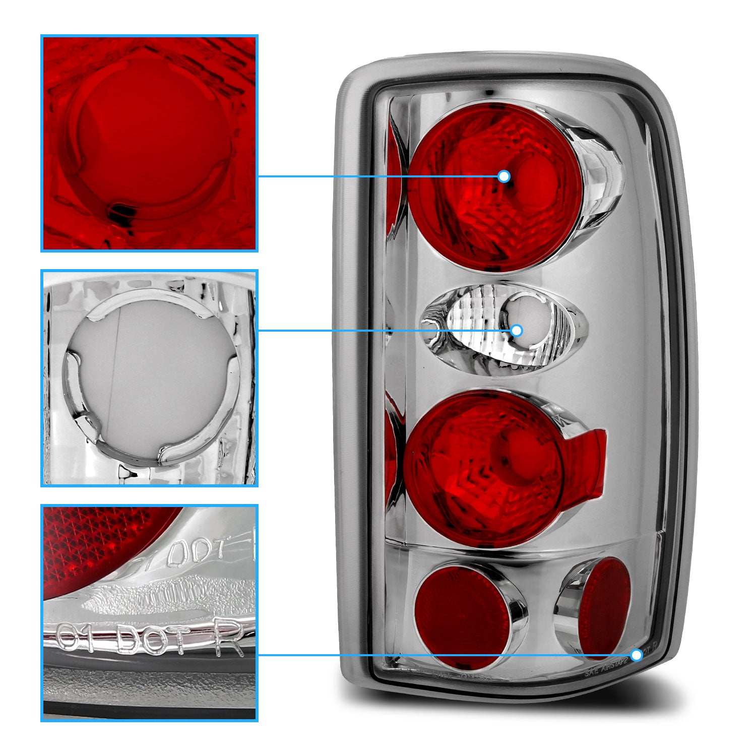 CHEVY SUBURBAN/TAHOE 00-06 TAIL LIGHTS CHROME