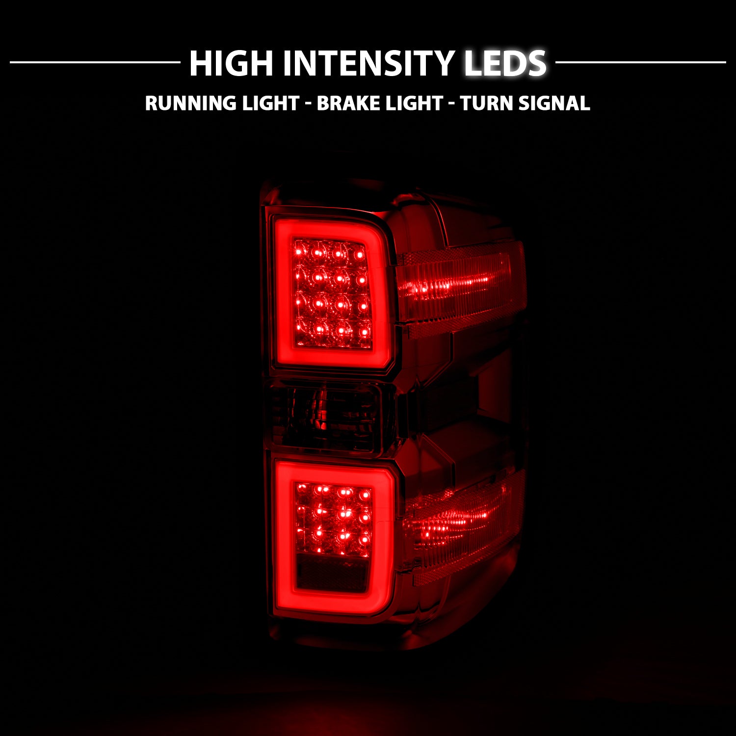 CHEVY SILVERADO 14-17 LED TAIL LIGHTS G4 RED LENS
