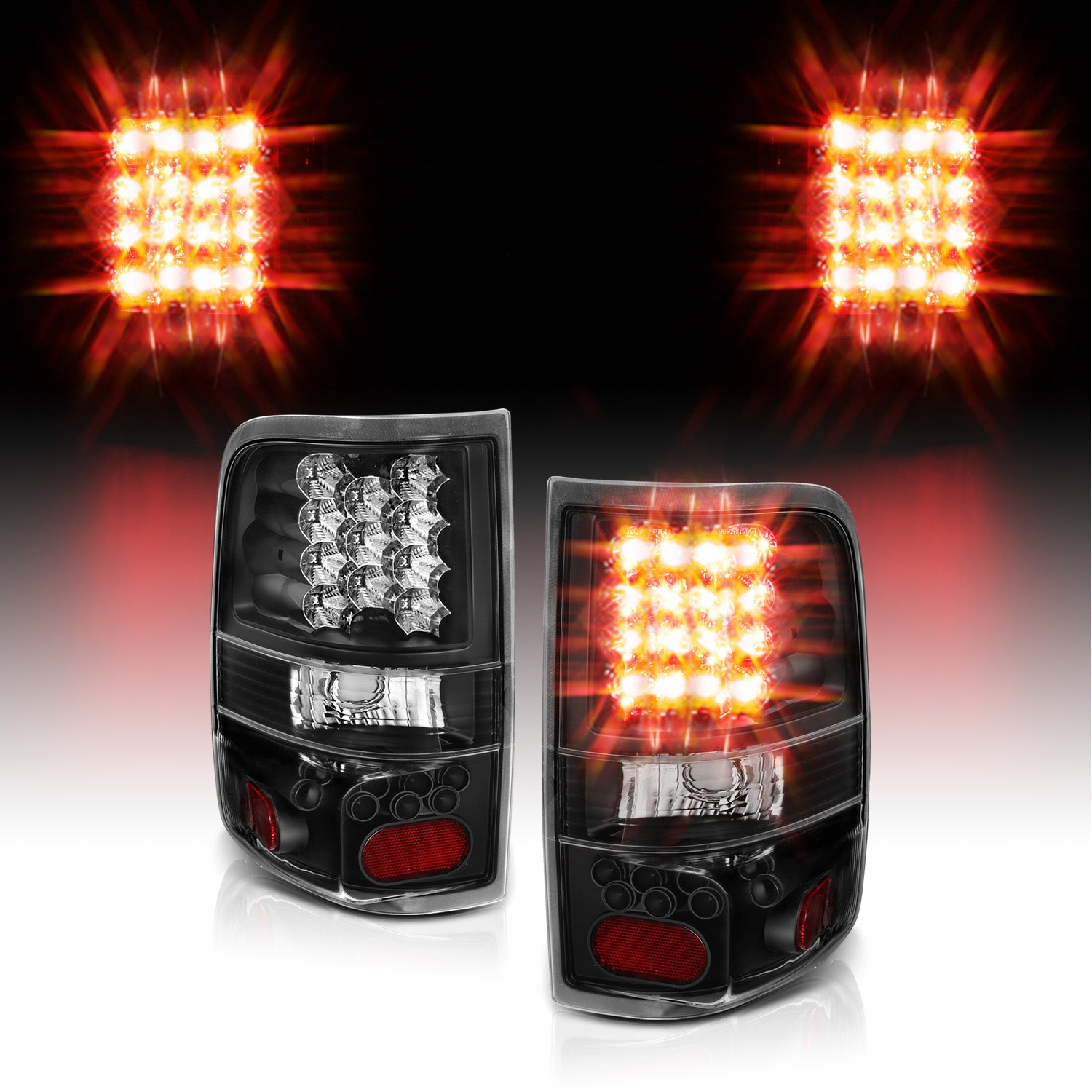 FORD F-150 04-06 LED TAIL LIGHTS BLACK