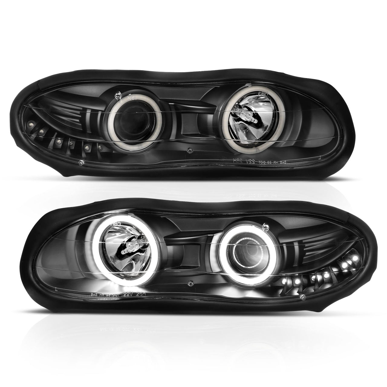 CHEVY CAMARO 98-01 PROJECTOR HEADLIGHTS HALO BLACK CLEAR (RX HALO)