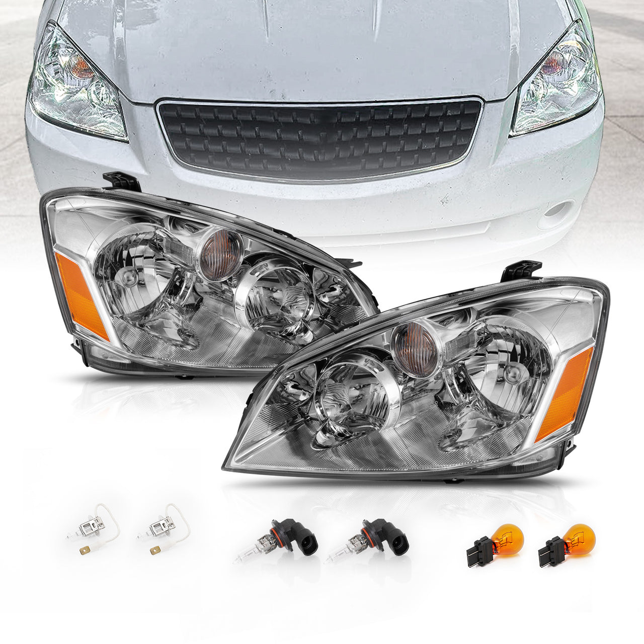 NISSAN ALTIMA 05-06 HEADLIGHTS CRYSTAL CLEAR AMBER