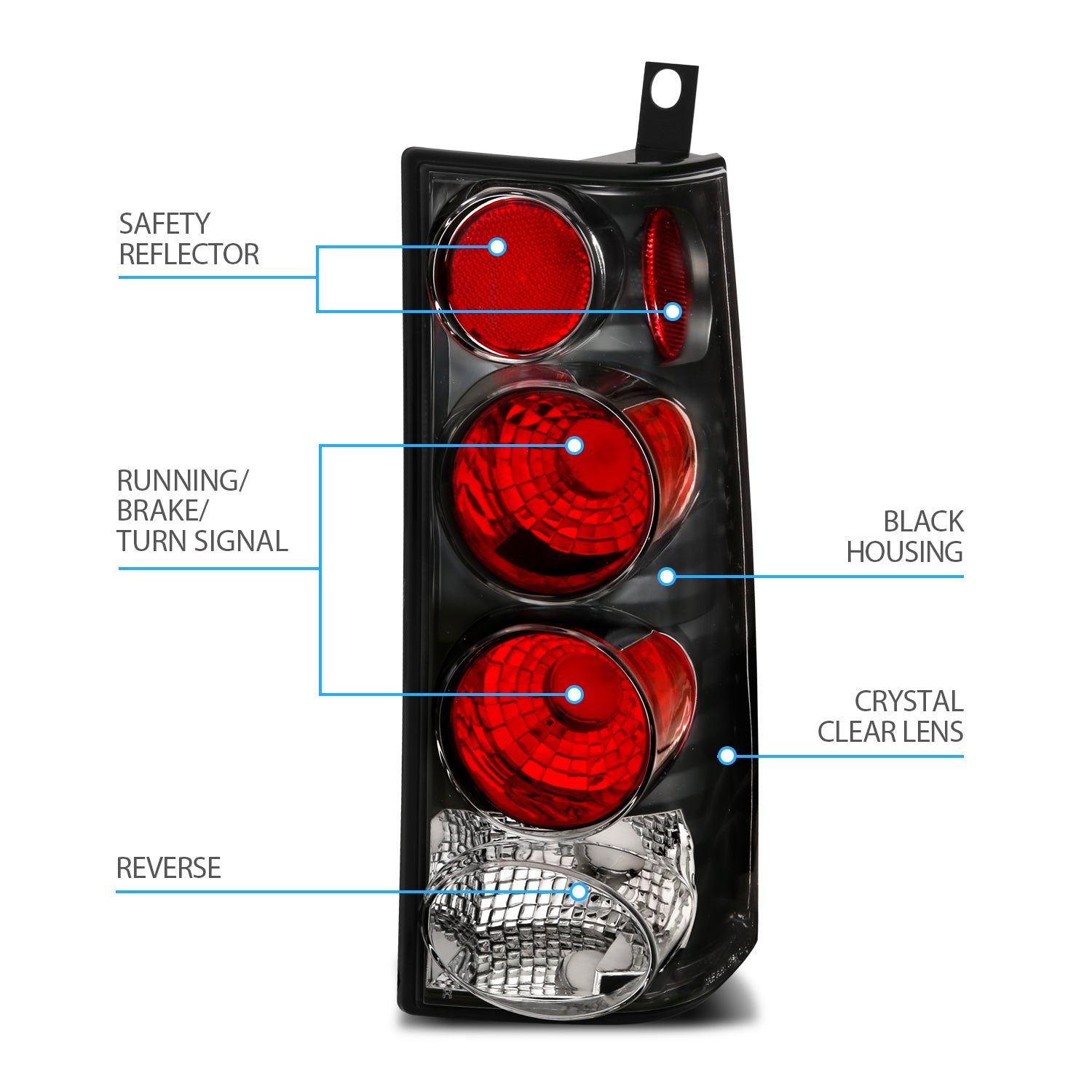 GMC SAVANA 03-05 TAIL LIGHTS BLACK