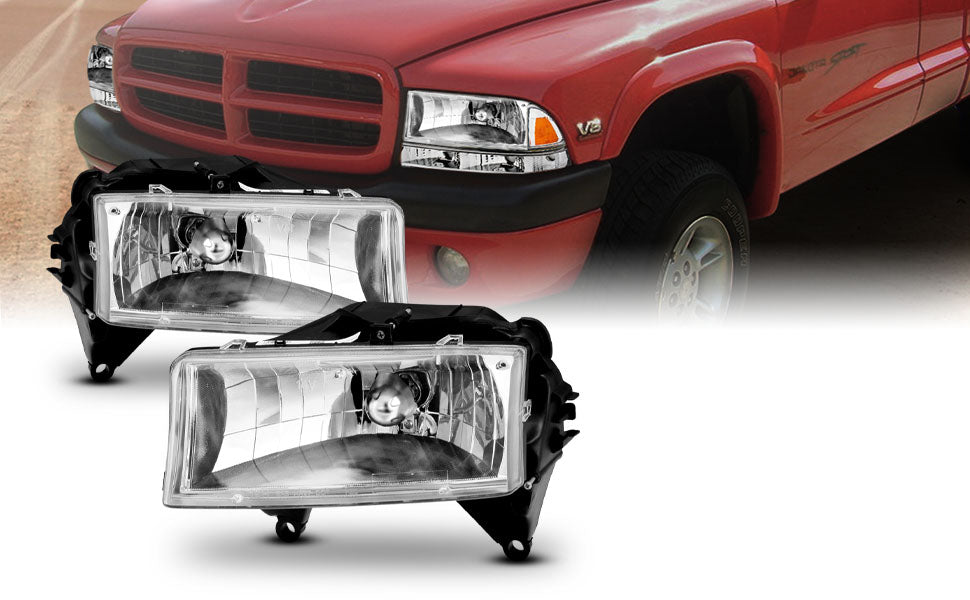 DODGE DAKOTA/DURANGO 97-04/98-03 CRYSTAL HEADLIGHTS CHROME
