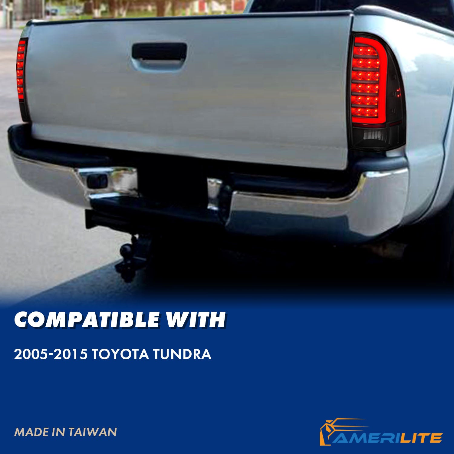 TOYOTA TACOMA 05-15 LED TAIL LIGHTS BLACK HOUSING SMOKE LENS (W/ C LIGHT BAR)