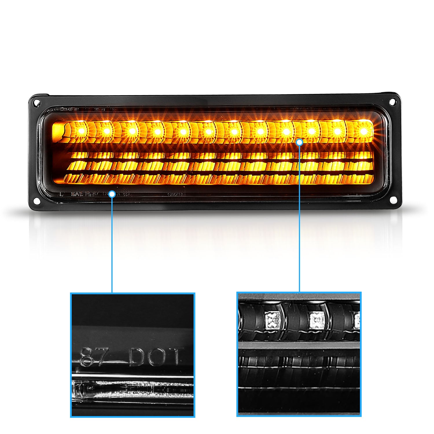 CHEVY FULLSIZE/BLAZER/SUBURBAN/SIERRA/YUKON 88-98 PARKING LED LIGHTS JDM BLACK