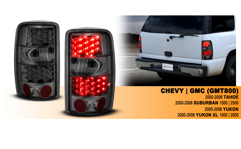 CHEVY TAHOE/SUBURBAN/GMC DENALI 00-06 LED TAIL LIGHTS SMOKE