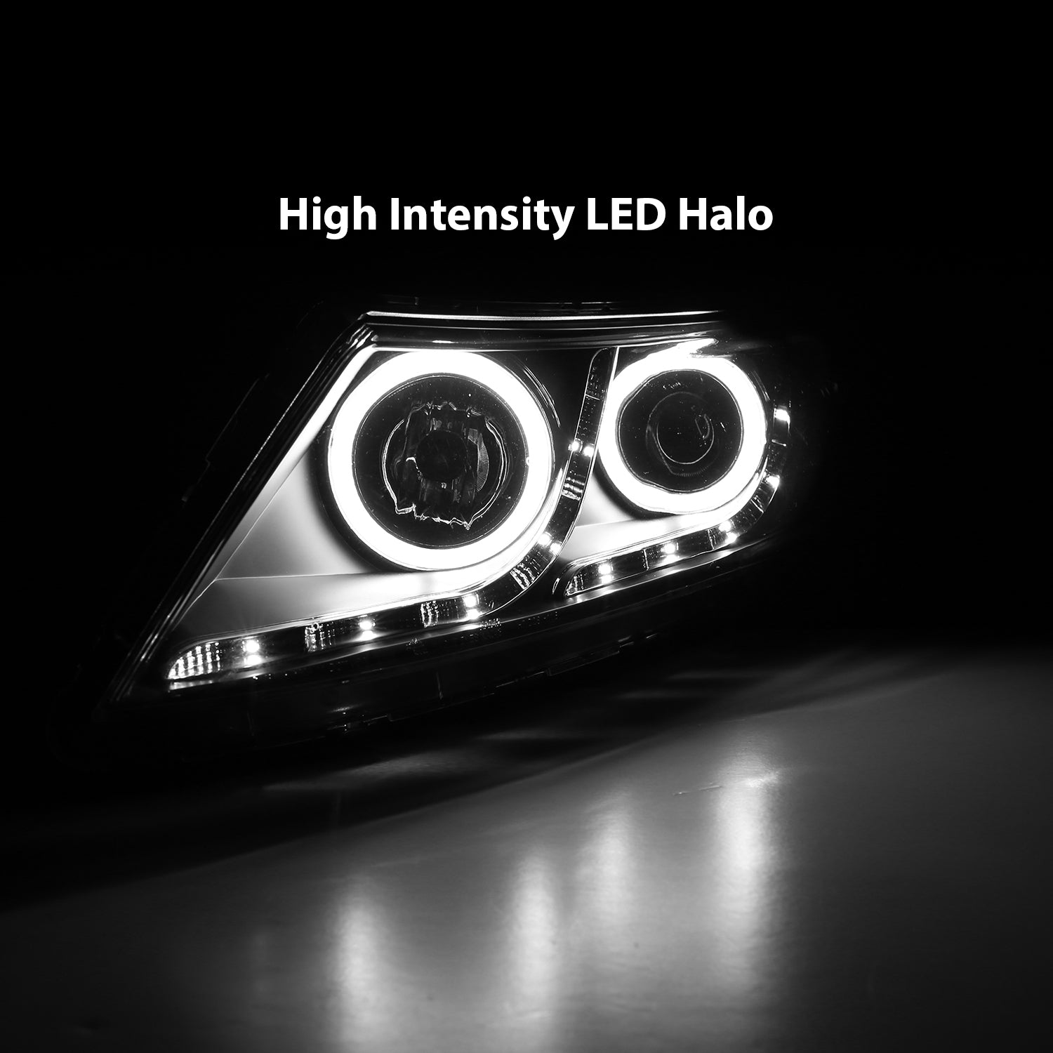 KIA OPTIMA 11-15 PROJECTOR HEADLIGHTS HALO BLACK CLEAR AMBER (RX HALO)