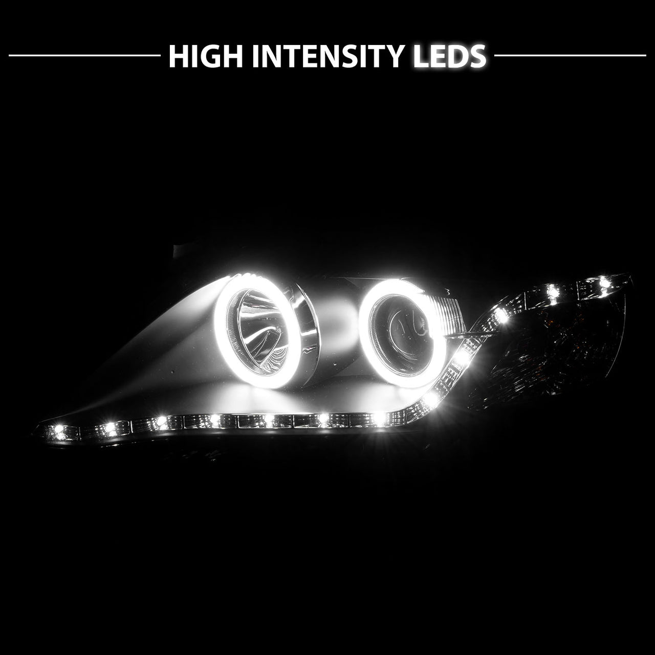 TOYOTA CAMRY 10-11 PROJECTOR HEADLIGHTS HALO BLACK CLEAR AMBER (RX HALO)