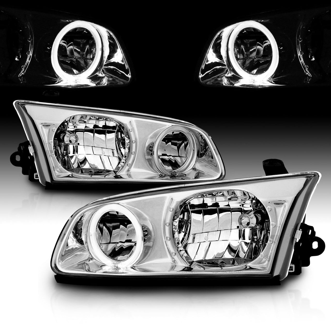 TOYOTA CAMRY 00-01 HEADLIGHTS HALO CHROME