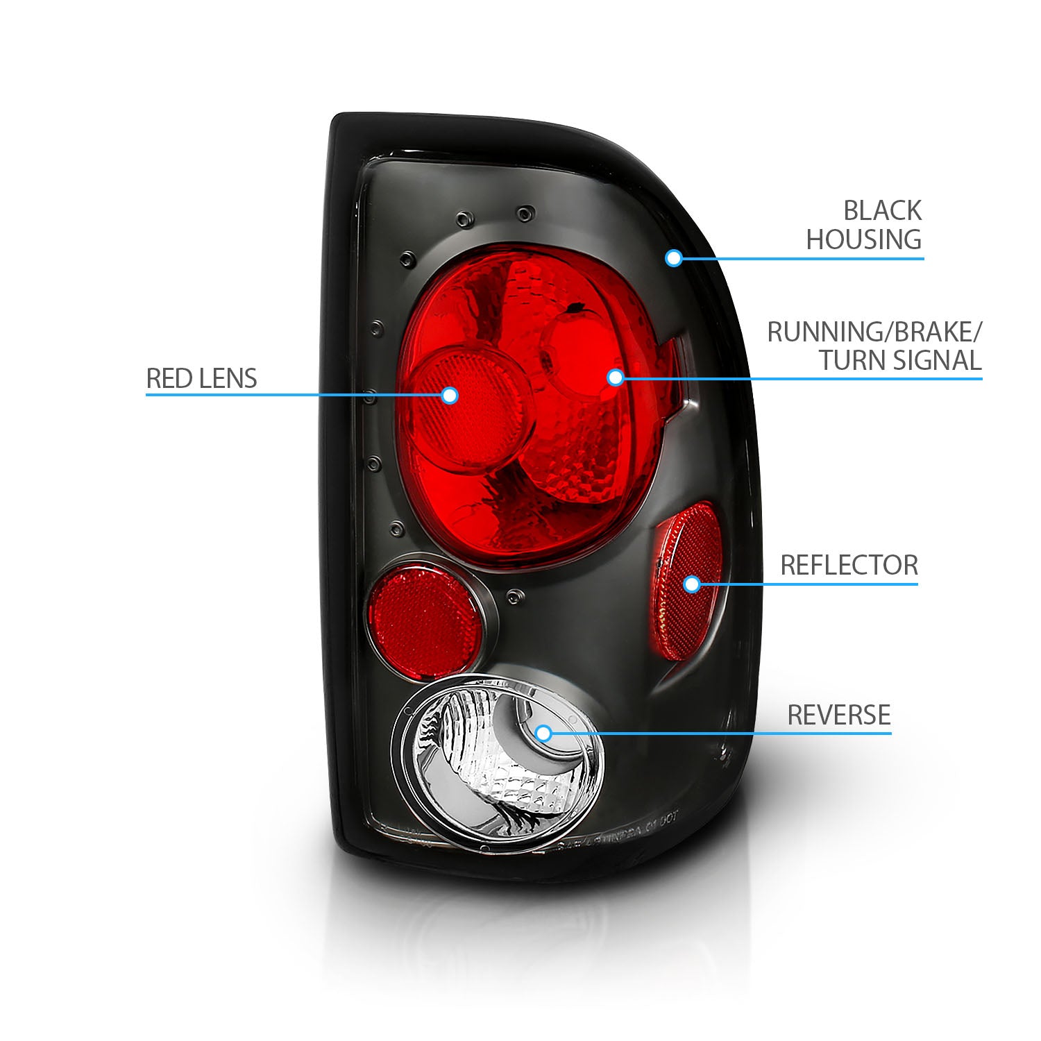DODGE DAKOTA 97-04 TAIL LIGHTS BLACK