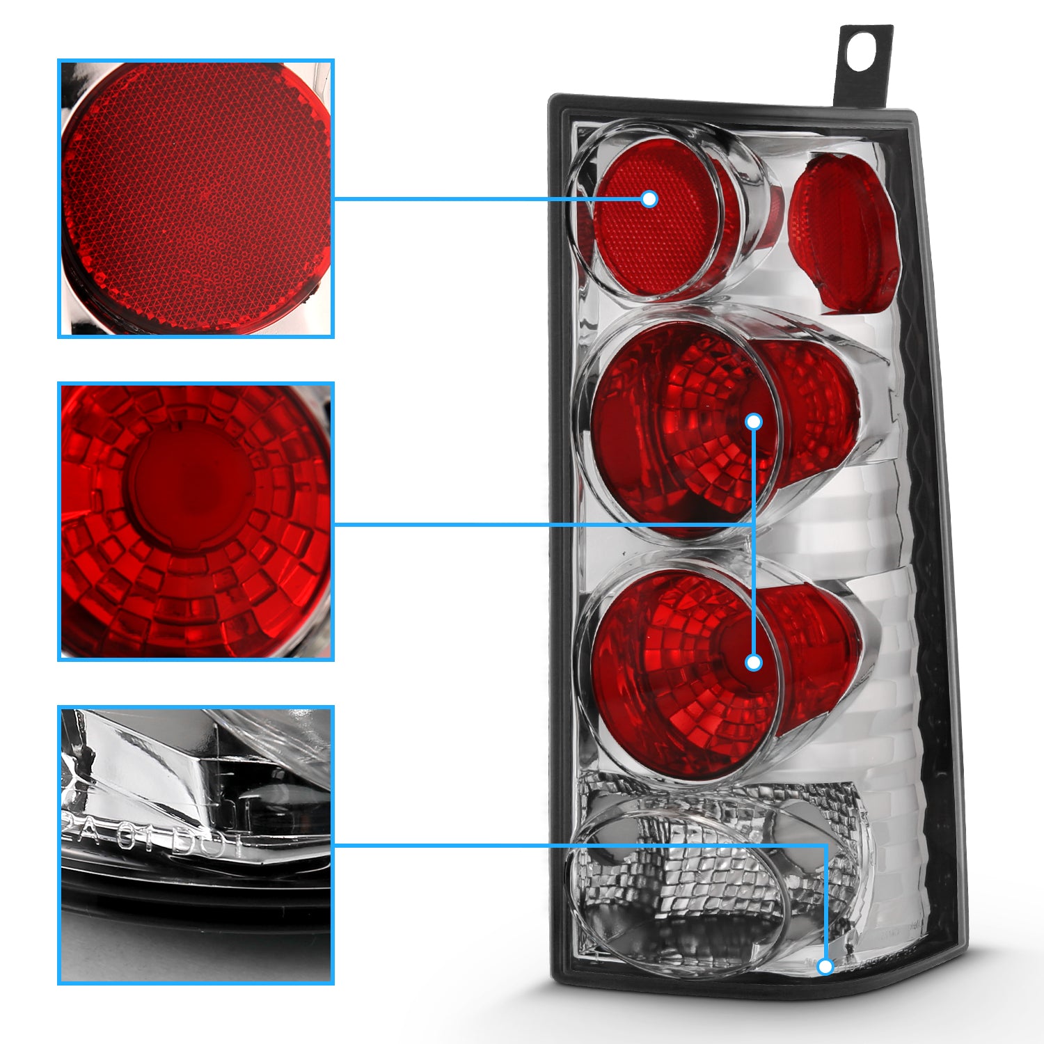 GMC SAVANA 96-02 TAIL LIGHTS CHROME