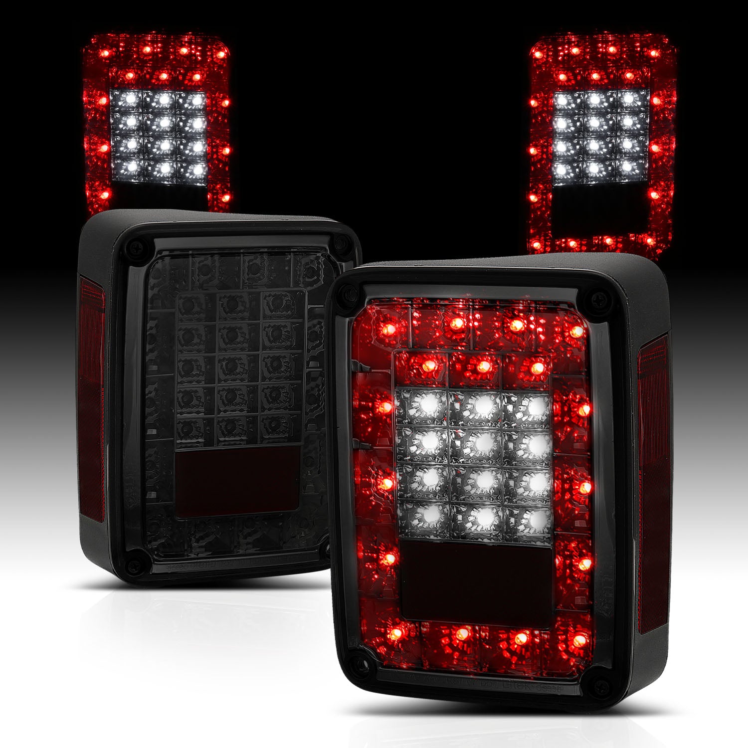 JEEP WRANGLER 07-17 LED TAIL LIGHTS SMOKE