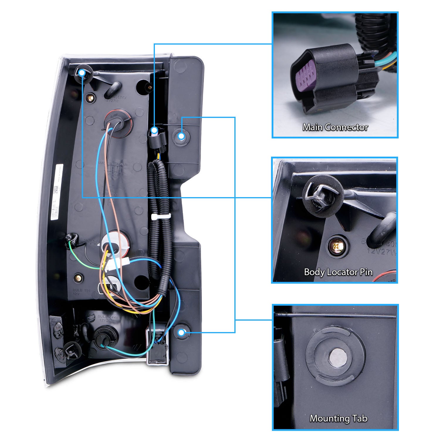 CHEVY TAHOE/SUBURBAN 07-UP LED G4 TAIL LIGHTS ALL CROME (ESCALADE LOOK)