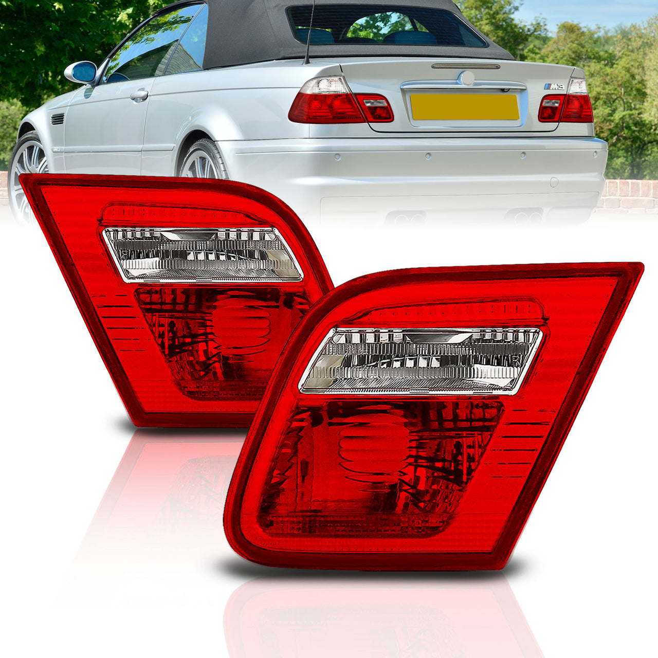 BMW 3 SERIES E46 99-01 2DR INNER TAIL LIGHTS RED/CLEAR