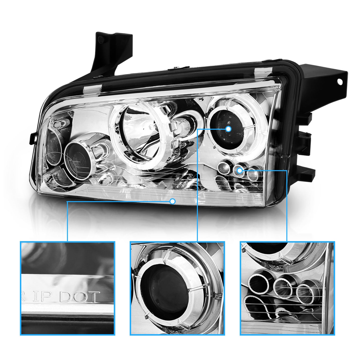FORD F-150 09-13 PROJECTOR HEADLIGHTS G2 HALO LED BLACK AMBER (RX HALO)