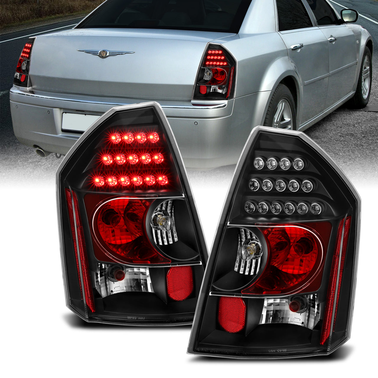 CHRYSLER 300/300C 05-07 LED TAIL LIGHTS BLACK