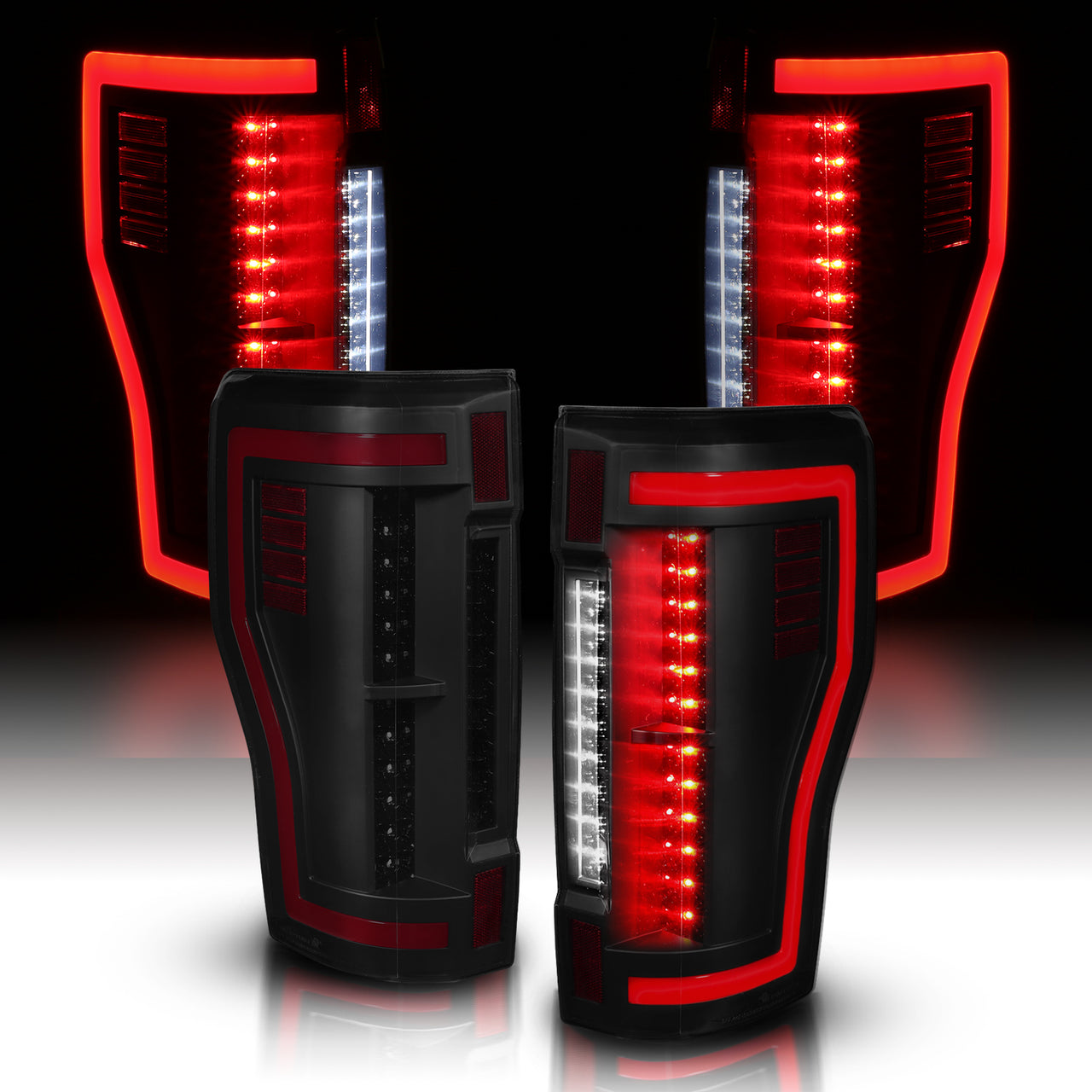 FORD F-250/F350/F450 17-UP LED TAIL LIGHTS BLACK HOUSE SMOKE LENS