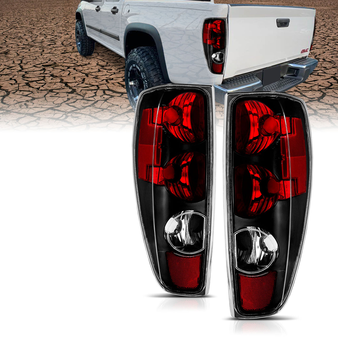 CHEVY COLORADO/GMC CANYON 04-12 TAIL LIGHTS BLACK