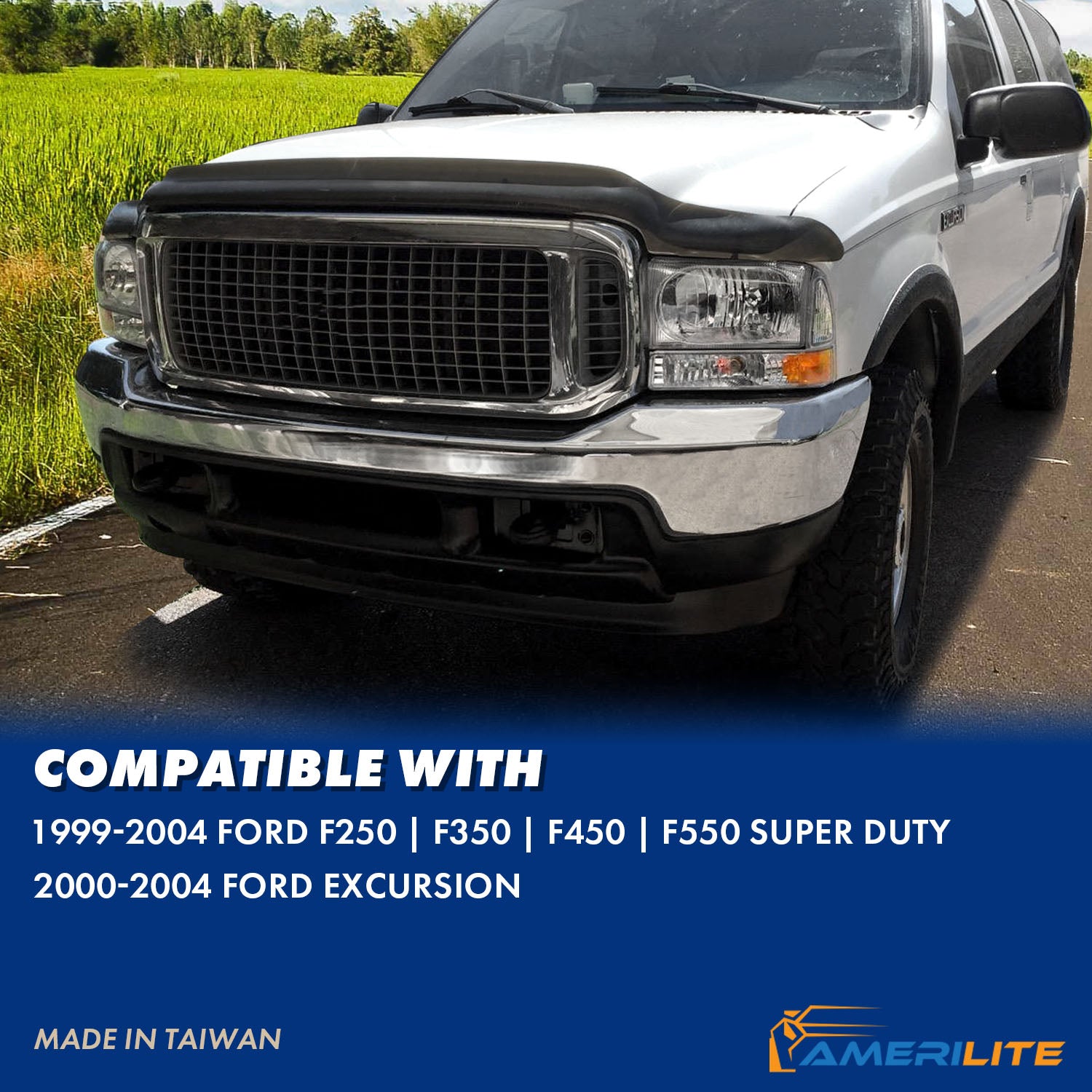 FORD EXCURSION 00-04/SUPER DUTY 99-04 HEADLIGHTS W/ CORNER LIGHTS CHROME AMBER