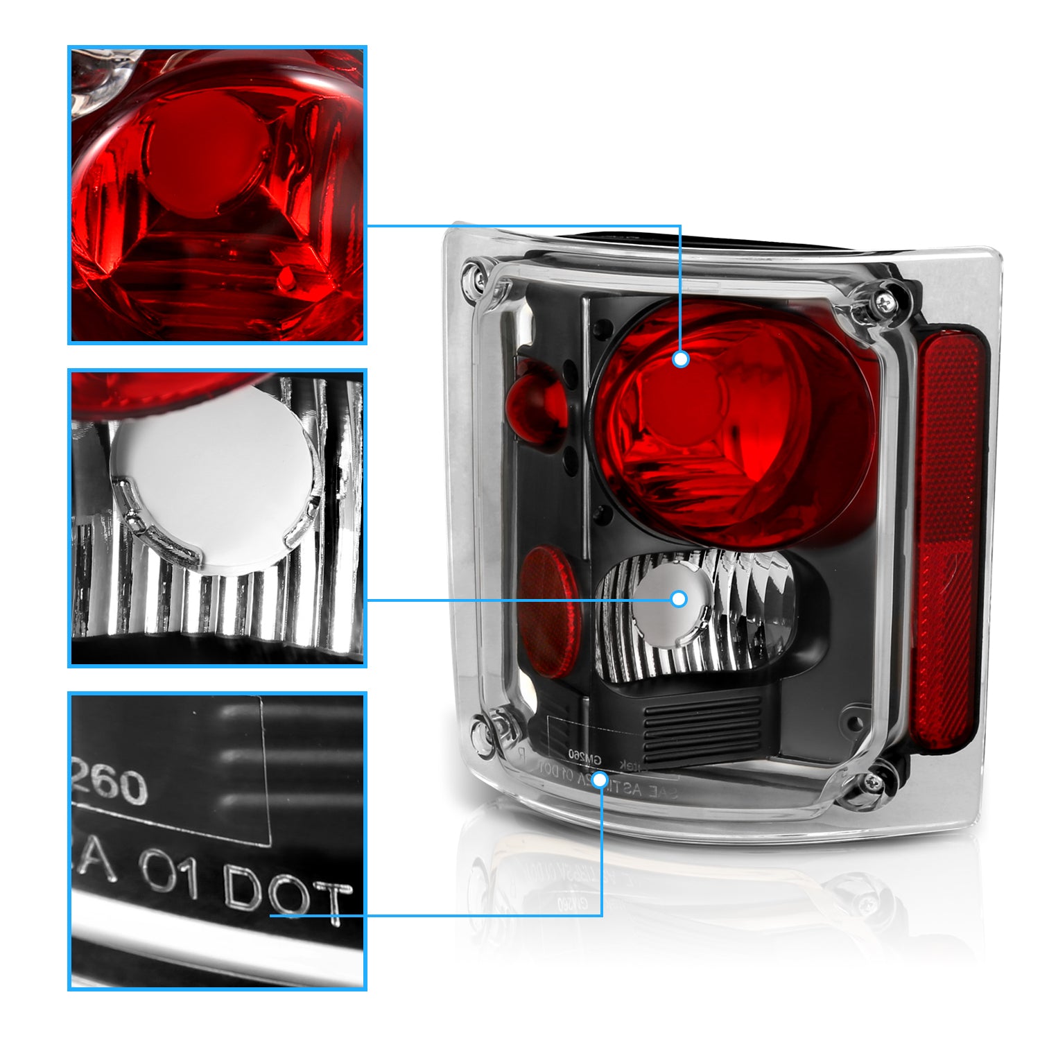 CHEVY FULLSIZE 73-87 TAIL LIGHTS BLACK
