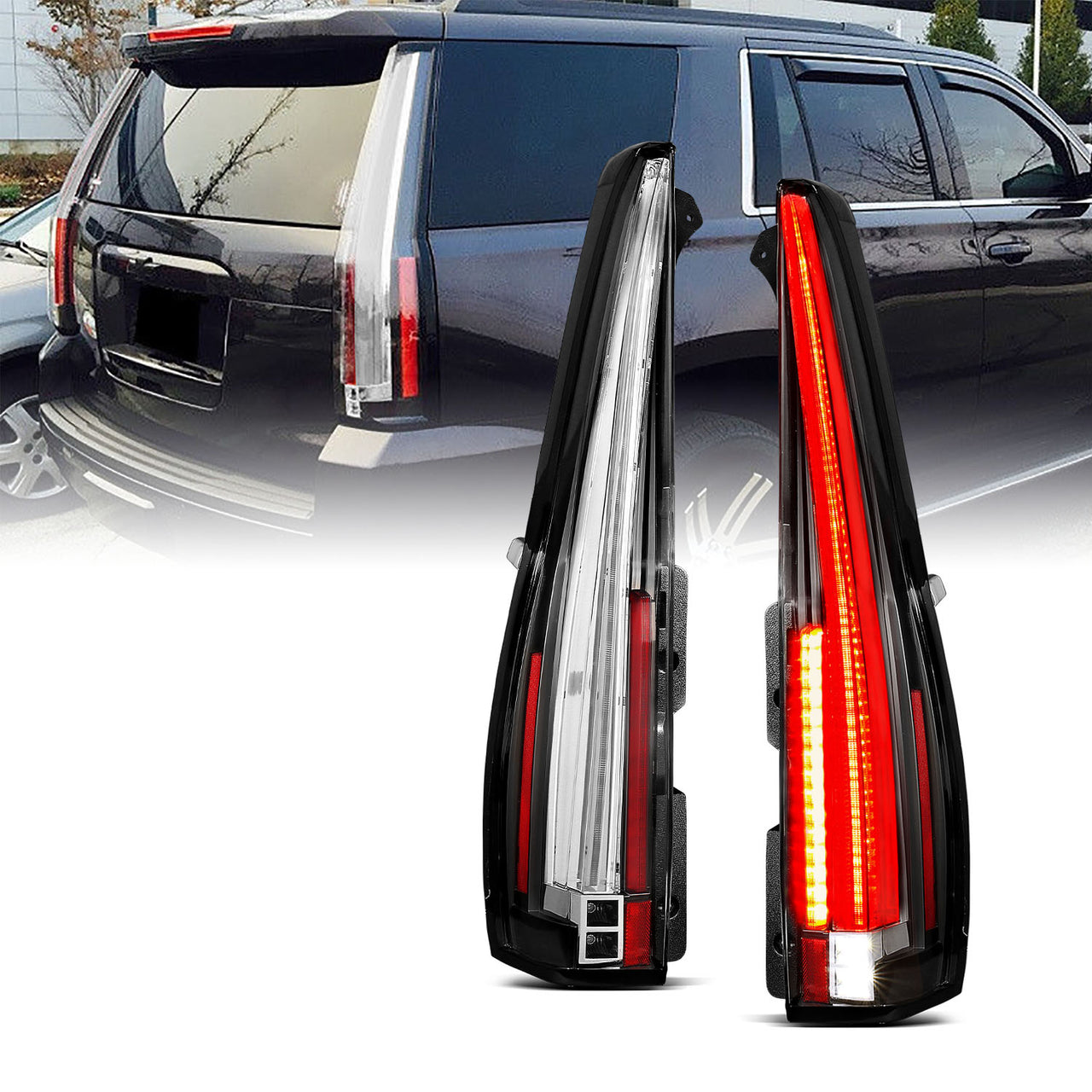 CHEVY TAHOE/SUBURBAN/ YUKON 07-14 LED TAIL LIGHTS (LONG VERSION)