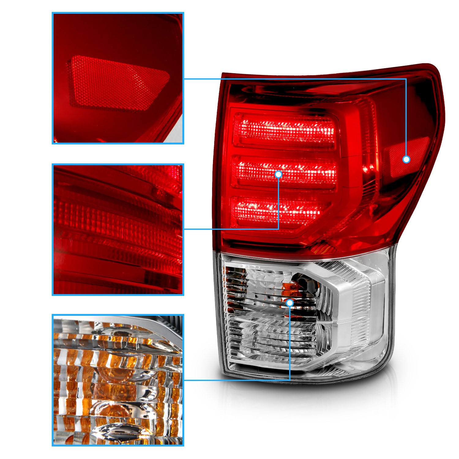 TOYOTA TUNDRA 07-11 LED TAIL LIGHTS RED/CLEAR G2