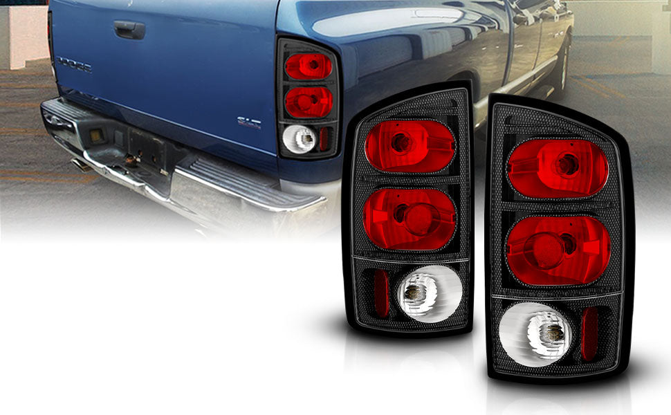 DODGE RAM 02-05 TAIL LIGHTS CARBON CRYSTAL LENS