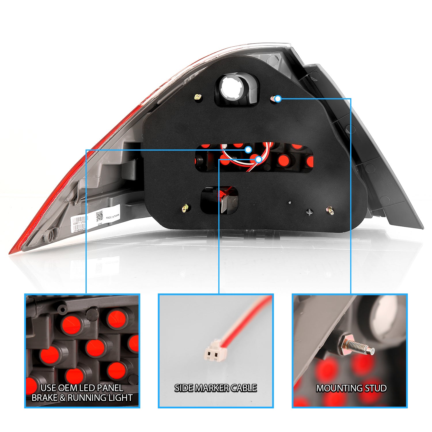 HONDA ACCORD 06-07 4DR TAIL LIGHTS RED/CLEAR (NO LED KIT)